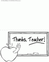 "Thanks, Teacher!" Card Kids Can Color